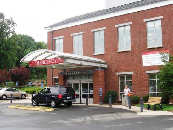 The entrance of the Emergency Medical Center in Guilford