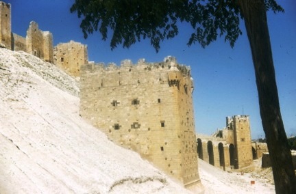 A photo of the Citadel at Aleppo taken by Nicole Logan in 1957.